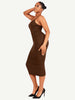 Seamless Spaghetti Strap V-Neck Midi Dress