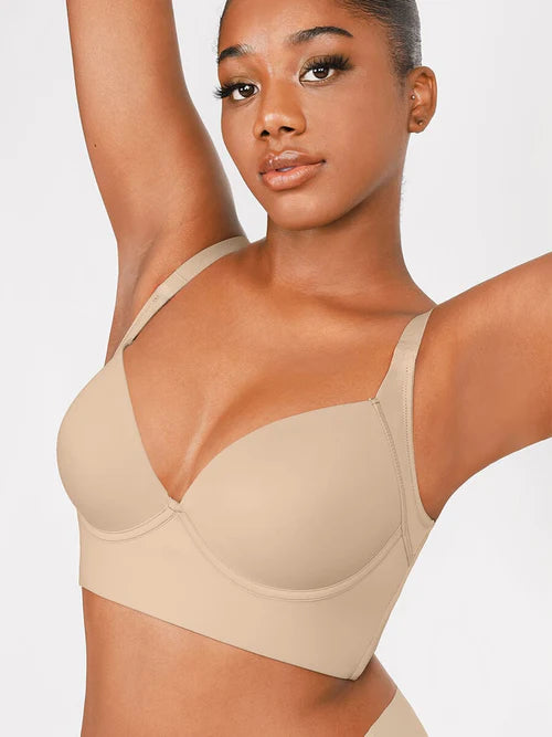 Hookup Deep-Neck Support Shaping Bra