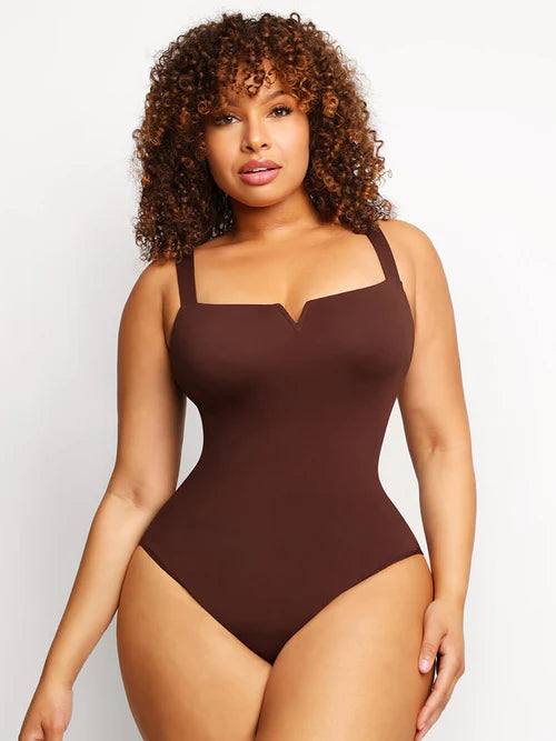 Square-Neck Snap-In Slimming Bodysuit