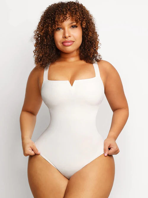 Square-Neck Snap-In Slimming Bodysuit