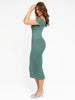 Seamless Short-Sleeved Off-the-Shoulder Contour Maxi Dress