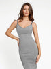 Seamless V-Neck Contour Midi Dress